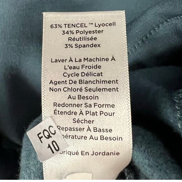 Haven Well Within Top Womens 1X Neptune Blue Fleece Drawstring Waist Mock Neck - Picture 13 of 14